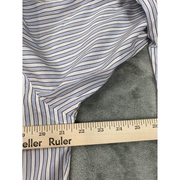 Paul Fredrick Trim Fit Men's 15.5-34 White Imperial Two Ply Cotton Dobby Shirt - Picture 4 of 9